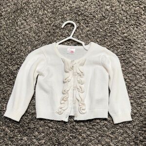 White Ruffled Butts Button-Up Cardigan 12-18 months